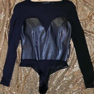 Haute Monde Black Bodysuit Sheer